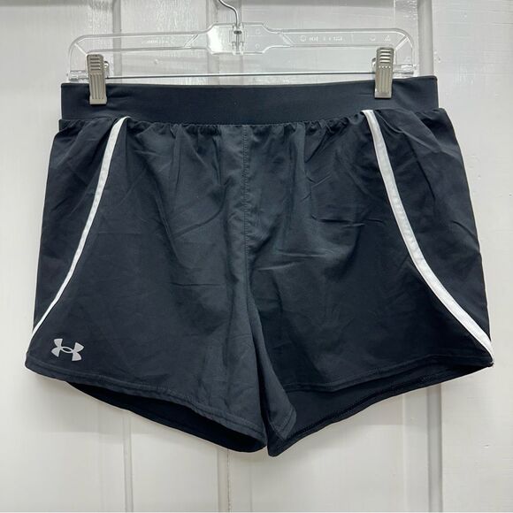 Under Armour heat gear loose fit black athletic running shorts women's medium - Picture 1 of 4